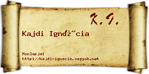 Kajdi Ignácia névjegykártya